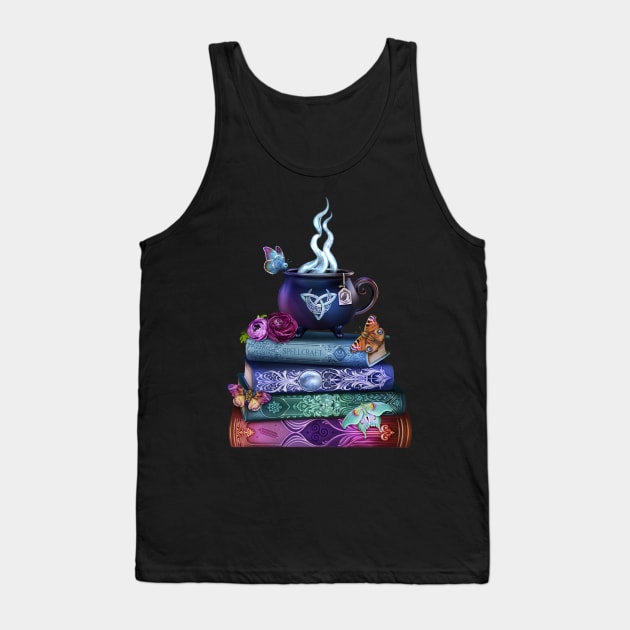 Witch's Brew Tea and Books Tank Top by brigidashwood